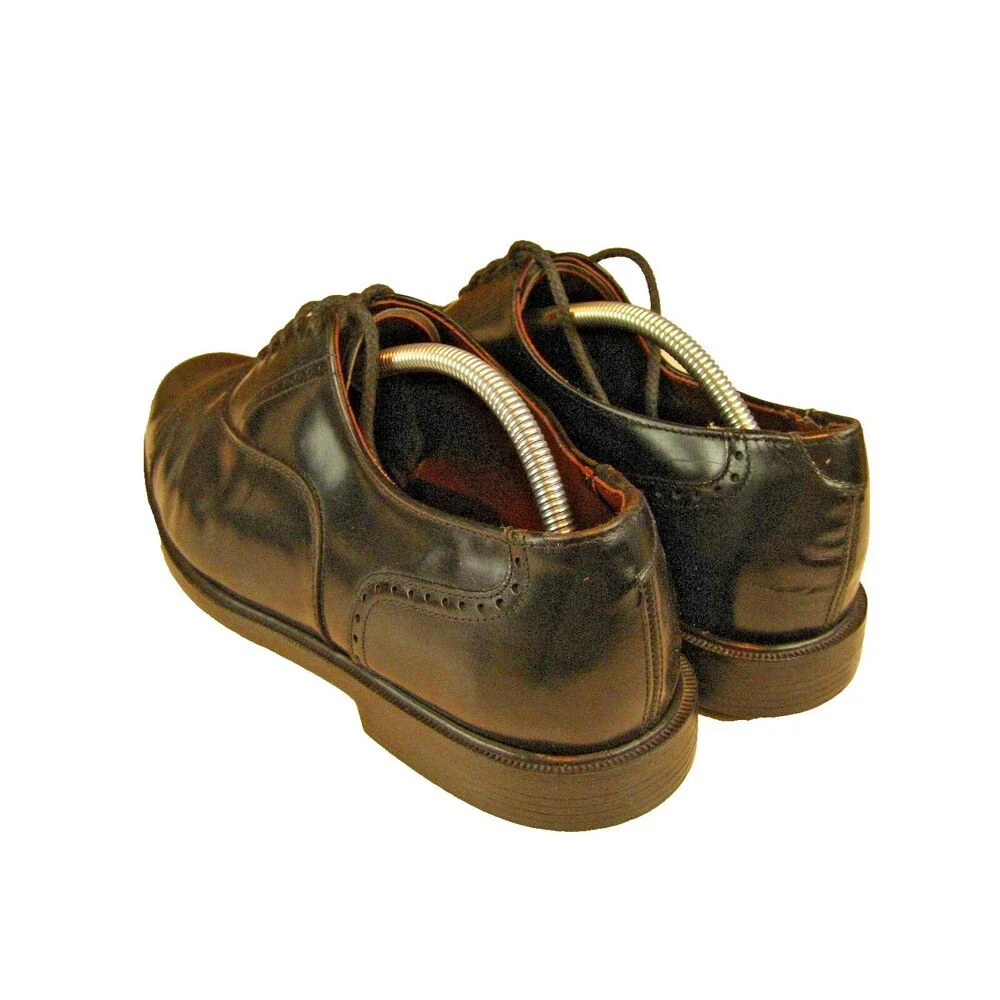 Mens Nunn Bush Black Leather Oxfords Cap Toe Lace Up Shoes sz 10.5W